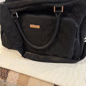 Vera Bradley Black Quilted overnight weekender bag